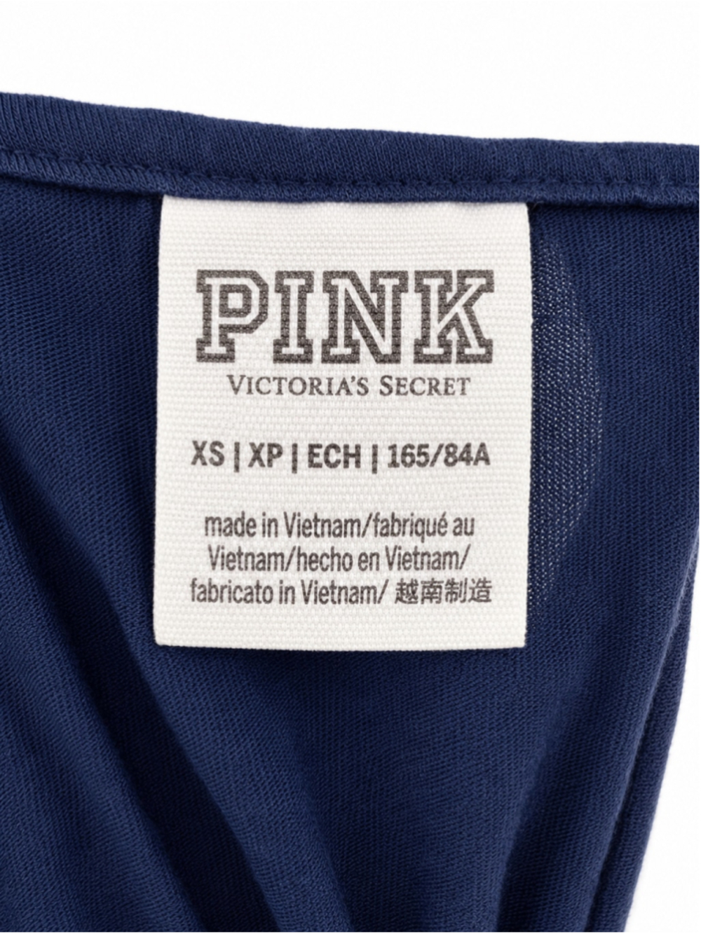 Women's Victoria's Secret PINK Long Sleeve Tee, XS, Navy Blue & Red - Picture 5 of 5